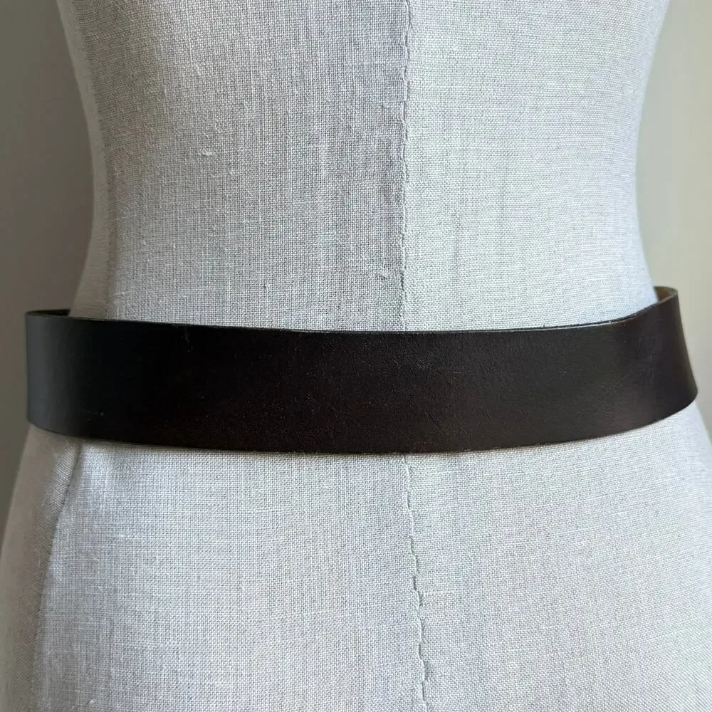 Vtg Wexford Hall x Buxton Brown Leather Belt Twisted Buckle Steerhide